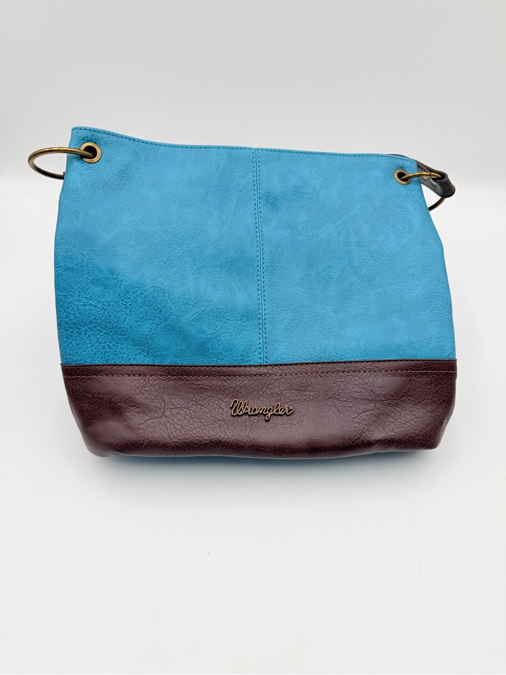 Wrangler Teal and Brown Two-Tone Shoulder Bag